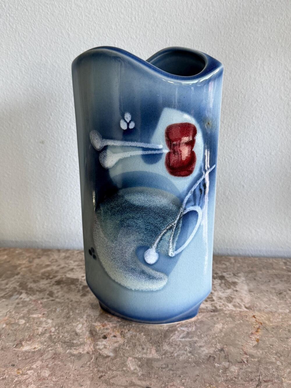 Vintage James Brooke ceramic vase abstract pattern